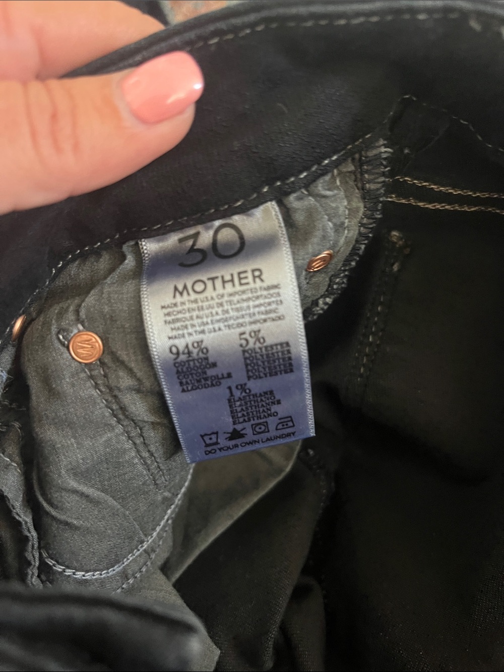 MOTHER High Waisted Looker Dark Blue Jeans - Picture 4 of 7